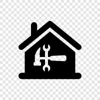 home maintenance, home repair, property maintenance, property repair icon svg