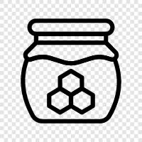 honeybees, honey production, honey products, honey substitutes icon svg