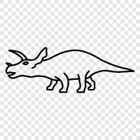 boynuzlu, massive, iri, triceratops ikon svg