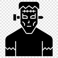 horror, science fiction, novel, frankenstein icon svg