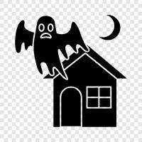 Horrorhaus, Geisterhaus, Kreaturenhaus, Haunted House symbol