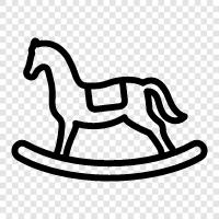 Paint Horse, Pony, Foal, Rocking Horse ikon svg