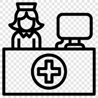 hospital, receptionist, hospital staff, hospital visitors icon svg