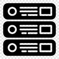 Hosting, Web Server, FTP Server, DNS Server symbol