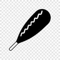 hot dog, frankfurter, wiener, corn dog icon svg