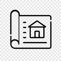 house drawing, house plan, house design, house planing icon svg