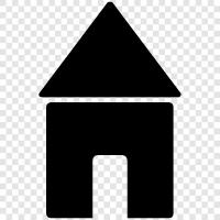 Haus gefüllt, Hausbesitzer, Eigentümer, Mieter symbol