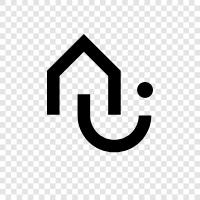 Haus des Glücks, positives Haus, fröhliches Haus, glückliches Haus symbol