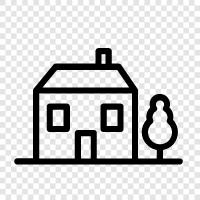 House with garden pictures, House with garden plans, House with garden icon svg