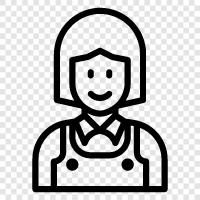 housekeeper, cleaning, laundry, nanny icon svg