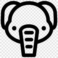 huge, trunk, tusk, African icon svg