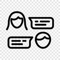 human conversation, social conversation, conversation, human interaction icon svg