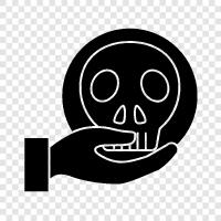 human skull, skulls, hand, human skeleton icon svg