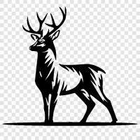 hunting, animal, forest, antler icon svg