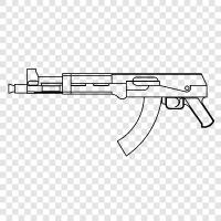 hunting, shooting, firearm, assault rifle icon svg