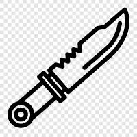 hunting knife, pocket knife, kitchen knife, sharpener icon svg