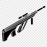 hunting rifle, carbine, long gun, rifle scope icon svg