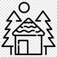 Huts, Cabin, Cottage, Log icon svg