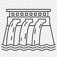 hidroelektrik, hidroelektrik güç, hidroelektrik santral ikon svg