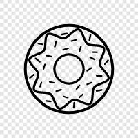 iced donut, donut hole, breakfast donut, cake don icon svg