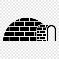 Iglu, Iglu Haus, Iglu Gebäude, Iglu Heizung symbol