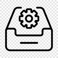 Inbox, Gmail, Email, Settings icon svg