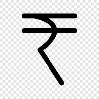 Indian currency, banknotes, coins, exchange rates icon svg