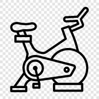 indoor cycling, spinning, stationary bike, rowing machine icon svg