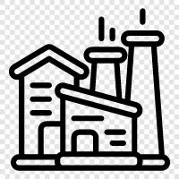 industrial, manufacturing, production, manufacturing plant icon svg