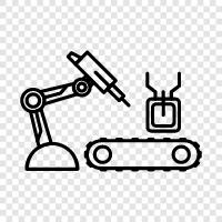 industrial robot arm, arm, armature, control system icon svg