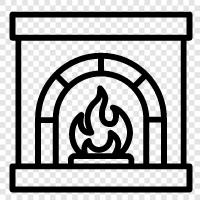 insert, mantel, chimney, bricks icon svg