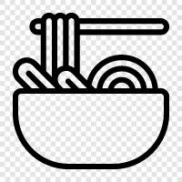 instant noodles, soup, noodle soup, Japanese food icon svg