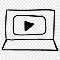 instructional video, howto video, tutorial video, video guide icon svg