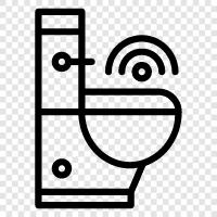 intelligent toilet, autonomous toilet, digital toilet, wifi toilet icon svg