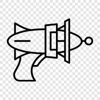 intergalactic, weapon, scifi, alien gun icon svg