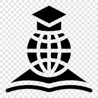 international education, world education, global university, online education icon svg