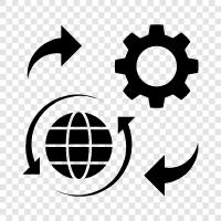 Internet, globales Dorf, Vernetzung, Interdependenz symbol