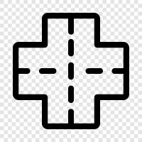 intersection, juncture, cross streets, street intersection icon svg