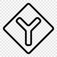 intersection, junction, crossing, y junction icon svg