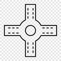 intersection, lane, road, junction icon svg