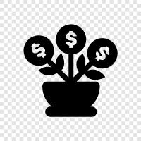 investments, stocks, bonds, money icon svg