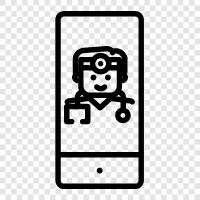 iPhone doctor, health, doctor app, medical icon svg