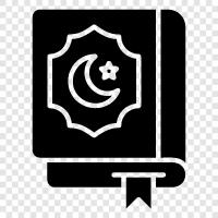Islam, Quran reading, holy book, religious text icon svg