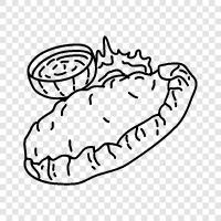 Italian food, pizza, calzone, stuffed pizza icon svg