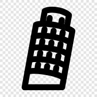 Italy, Leaning Tower of Pisa, Historic Site, Pisa Tower icon svg