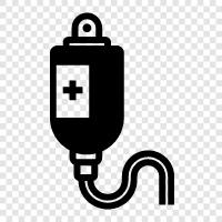 IV drip, IV tubing, saline drip, saline bag icon svg