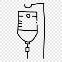 IV fluids, intravenous, drip bag, saline icon svg