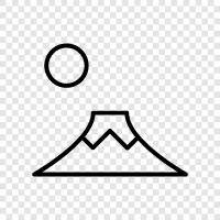 Japan, hiking, peak climbing, views icon svg