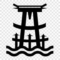 Japan, pilgrimage, Shinto, island icon svg