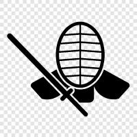 Japanese swordsmanship, swords, martial arts, Kendo icon svg